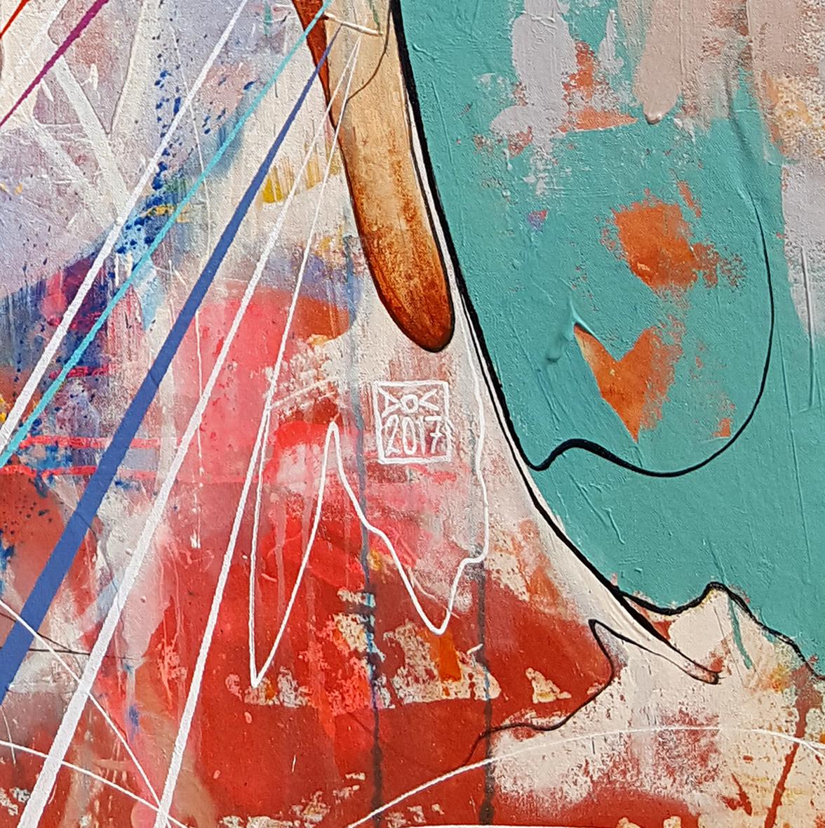 Unbreakable Resolve - 21° secolo, Pittura contemporanea, Ritratto moderno - Figurative Painting Grigio di Danny O'Connor