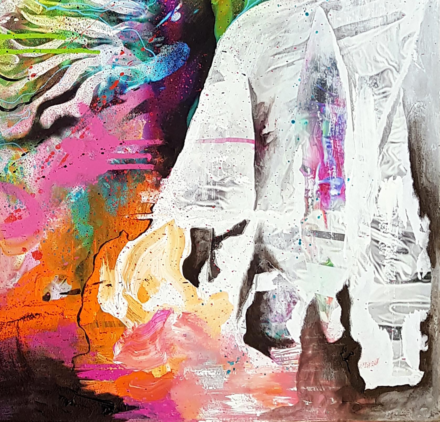 Sbloccare le fortune nascoste - 21° secolo, Pittura contemporanea, Graffiti, Ritratto - Painting di Danny O'Connor