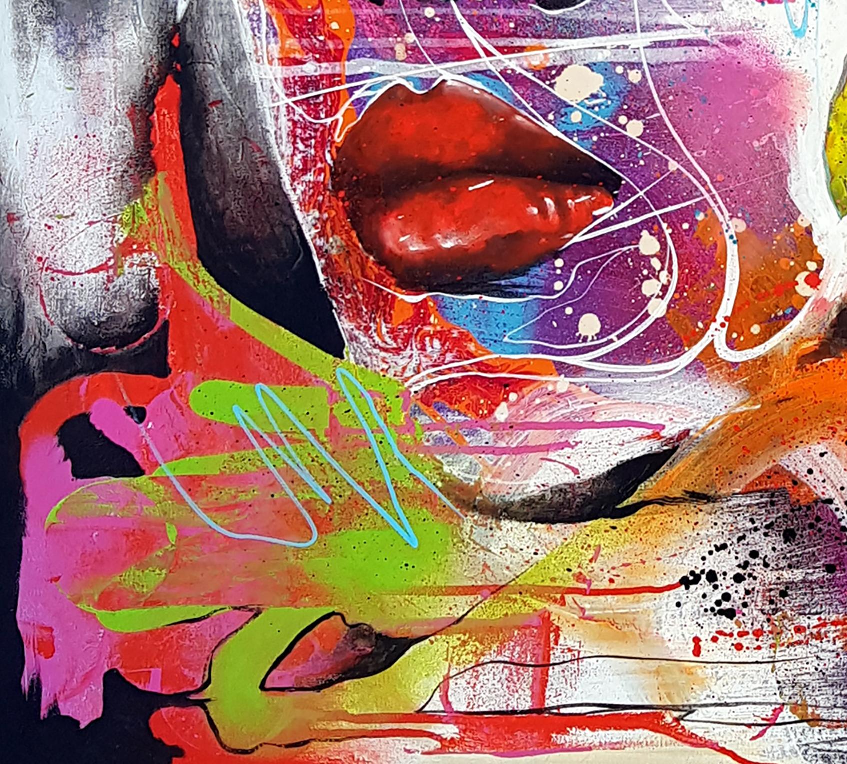 Sbloccare le fortune nascoste - 21° secolo, Pittura contemporanea, Graffiti, Ritratto - Painting Contemporaneo di Danny O'Connor