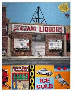 Stewart Liquors (Bad Decisions on Cicero and Byron), Originale, Acrilico su pannello