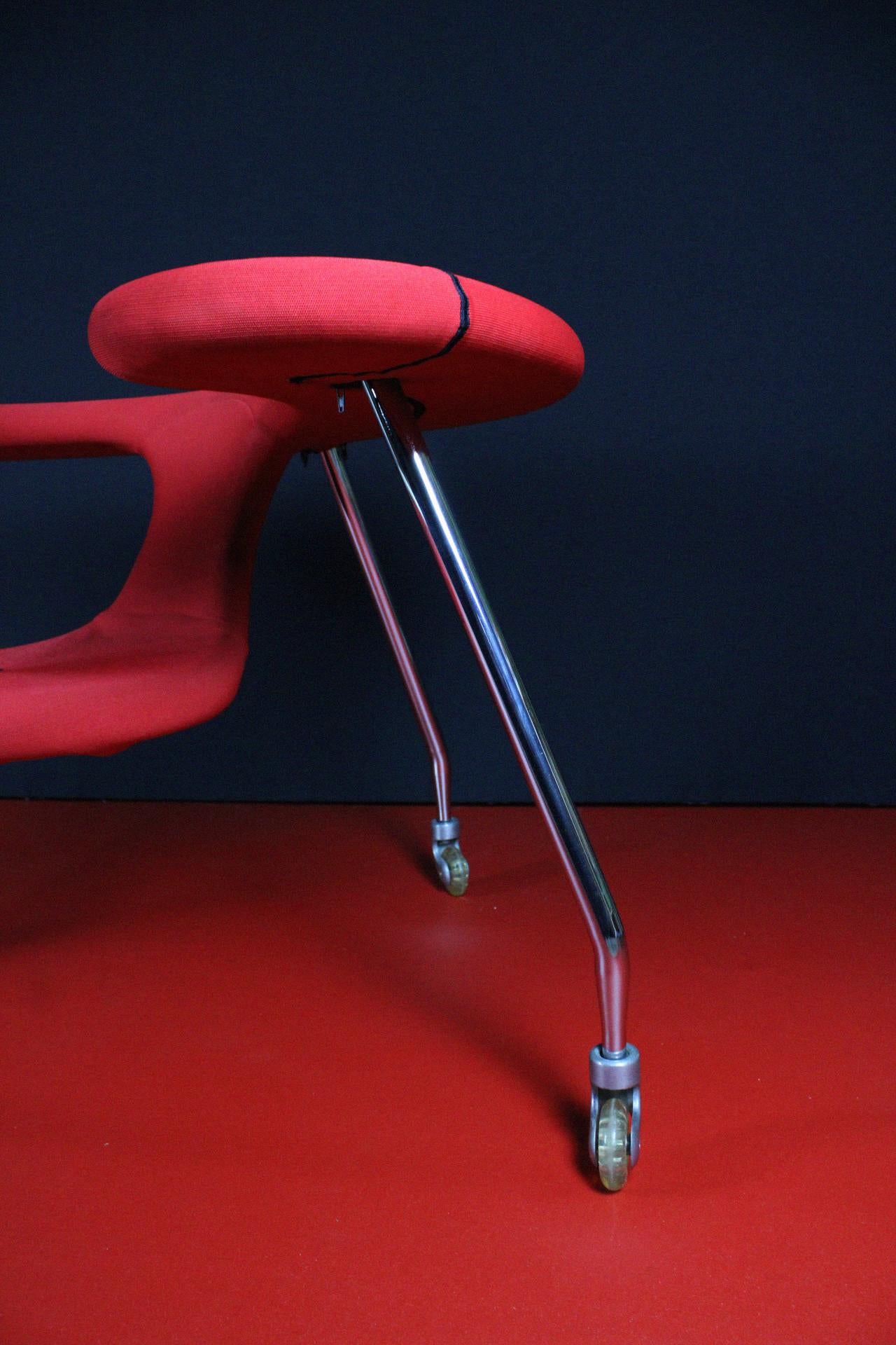 Danny Venlet Bulo Easy Rider Belgium Desk Seat Lounge Space Age Red Chrome For Sale 4