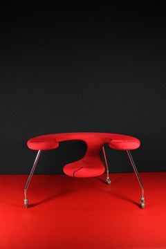 Danny Venlet Bulo Easy Rider Belgium Desk Seat Lounge Space Age Red Chrome