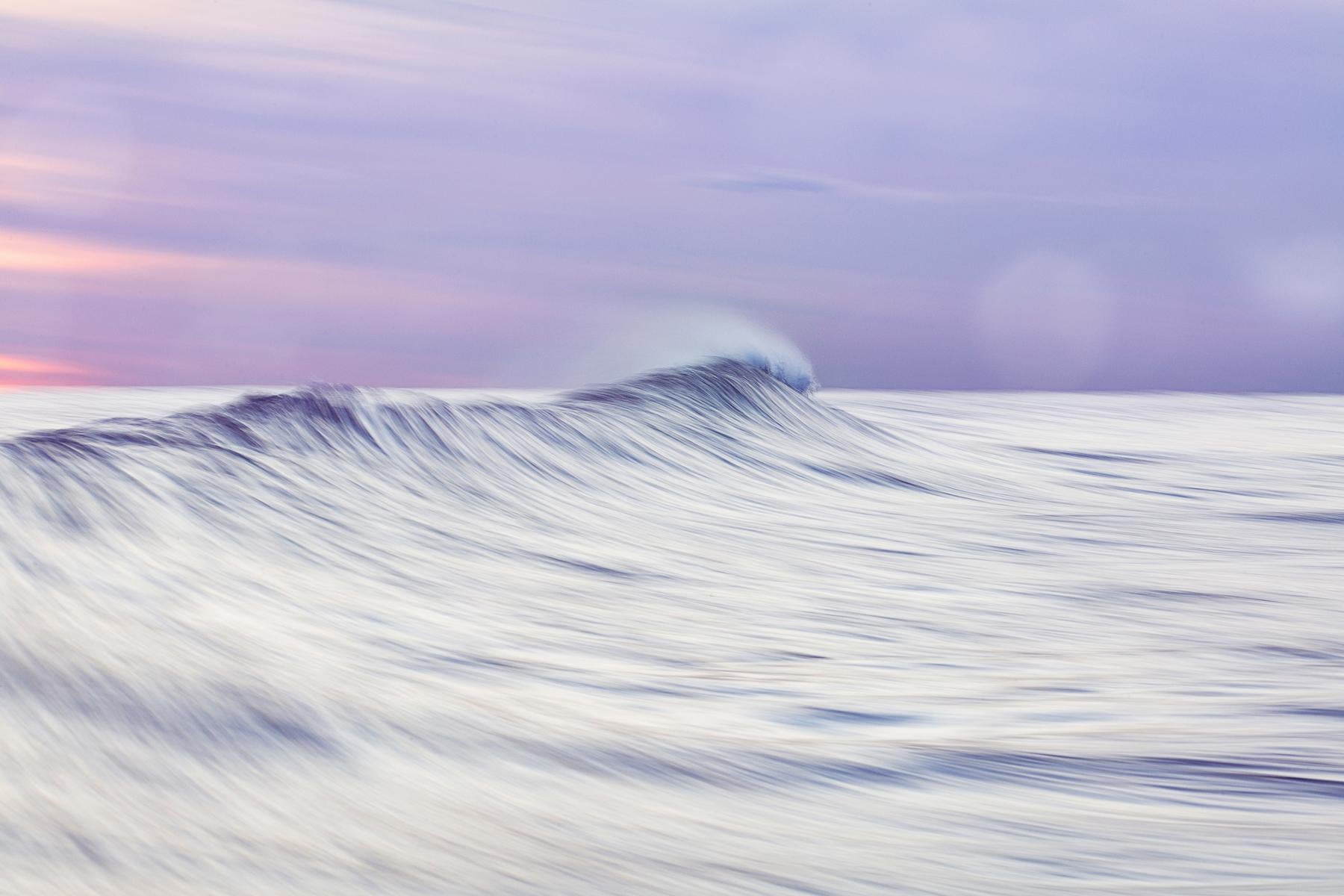 Danny Weiss Abstract Photograph - "In the Deep" Lavender Large Scale Abstract Color Photograph, Waterscape Wave
