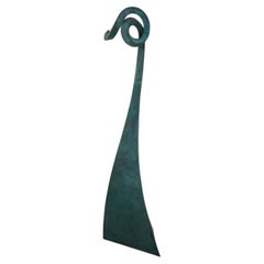 DANS LE VENT 1/1 Zinc sculpture with green bronze patina by Yves Pagart, 2023