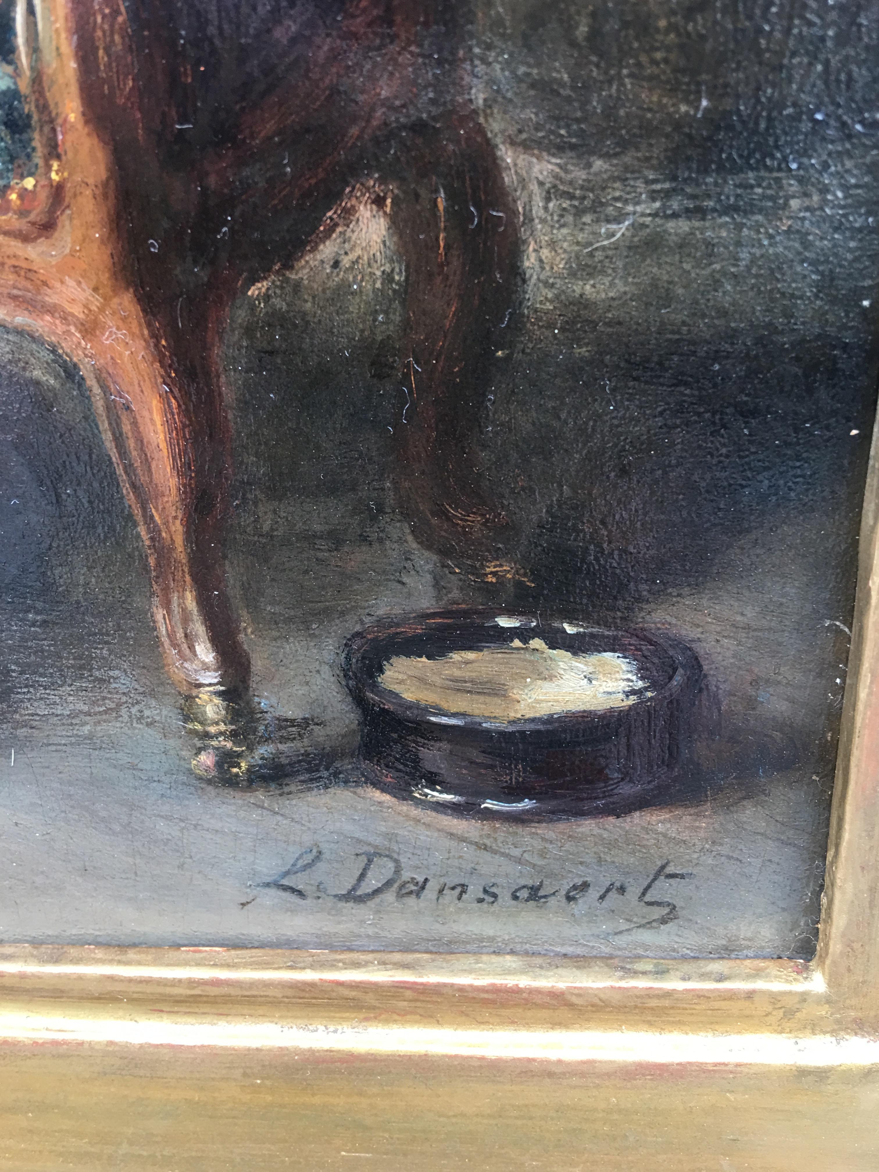 The Imaginery Invalid, Öl auf Karton Signiert Leon Dansaert, um 1870 (Akademisch), Painting, von Dansaert Leon Marie