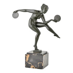 Escultura «Danse Païenne» de estilo Art Déco, de Derenne (Marcel Bouraine) – Francia, hacia 193