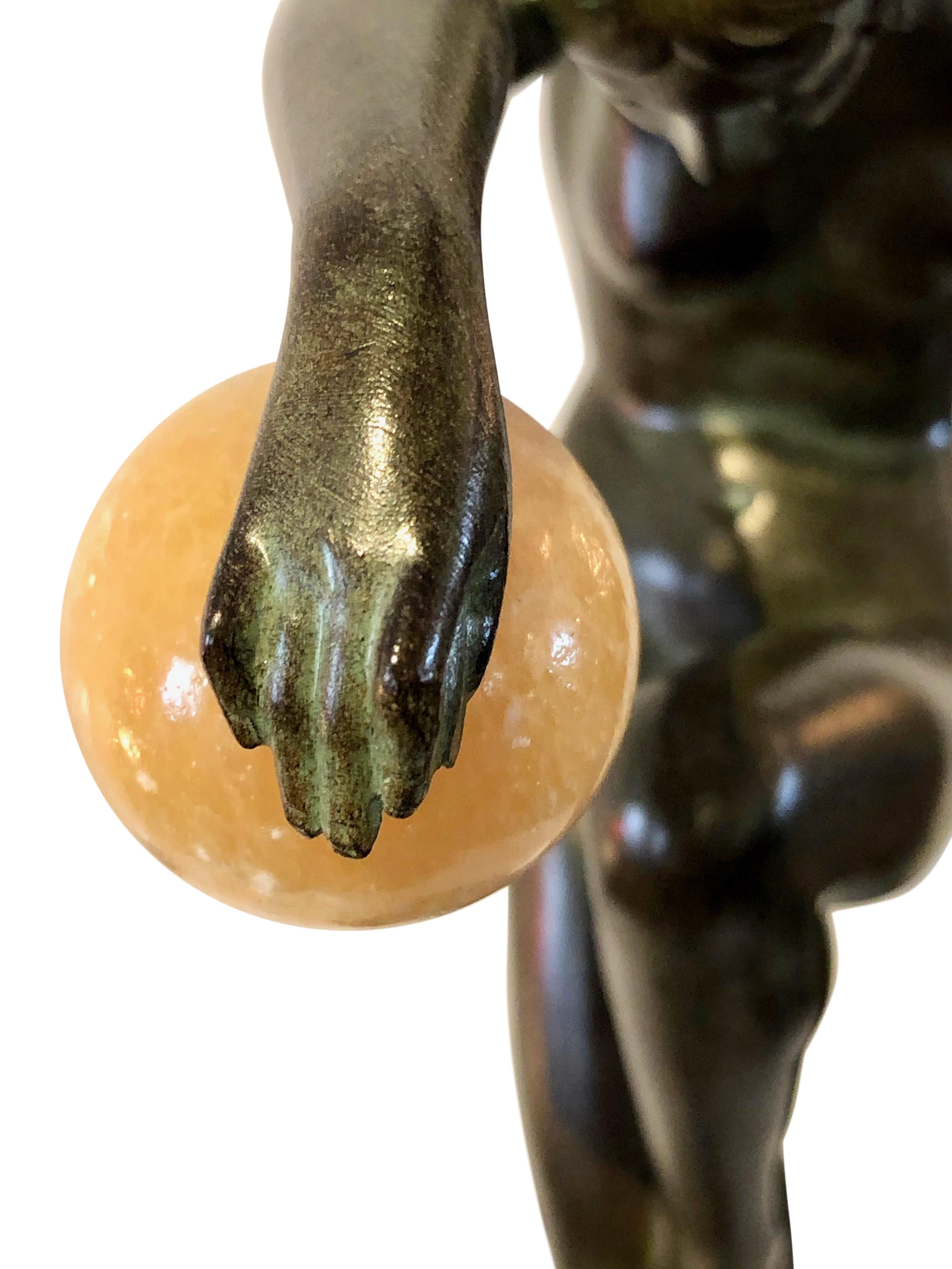 Sculpture française « Danseuse Aux Boules » en étain de Denis de Max Le Verrier 1