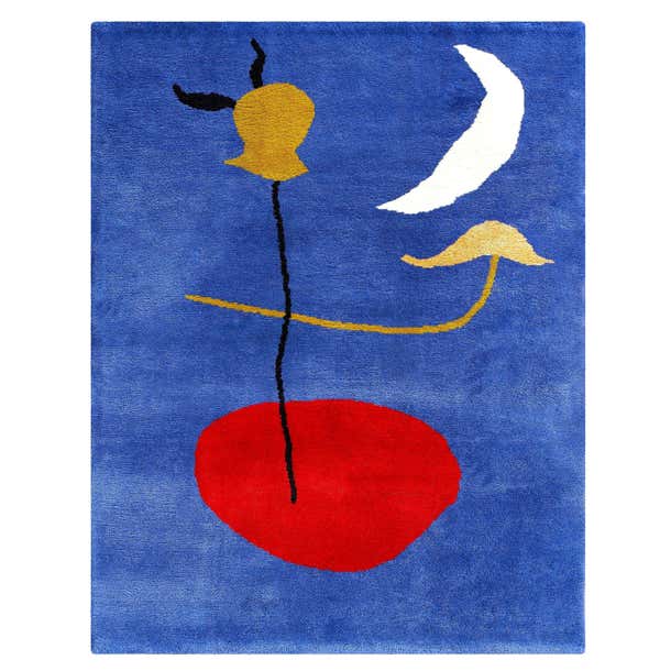 Miro Design Rug Joan Miro, Artistic Rug, Danseuse Espagnole For Sale at 1stDibs