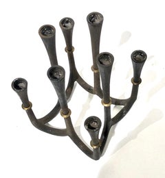Dansk 8 Candleholder Candelabra in Cast Iron and Brass by Quistgaard