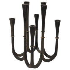 Dansk 8 Candleholder Candelabra in Cast Iron and Brass by Quistgaard