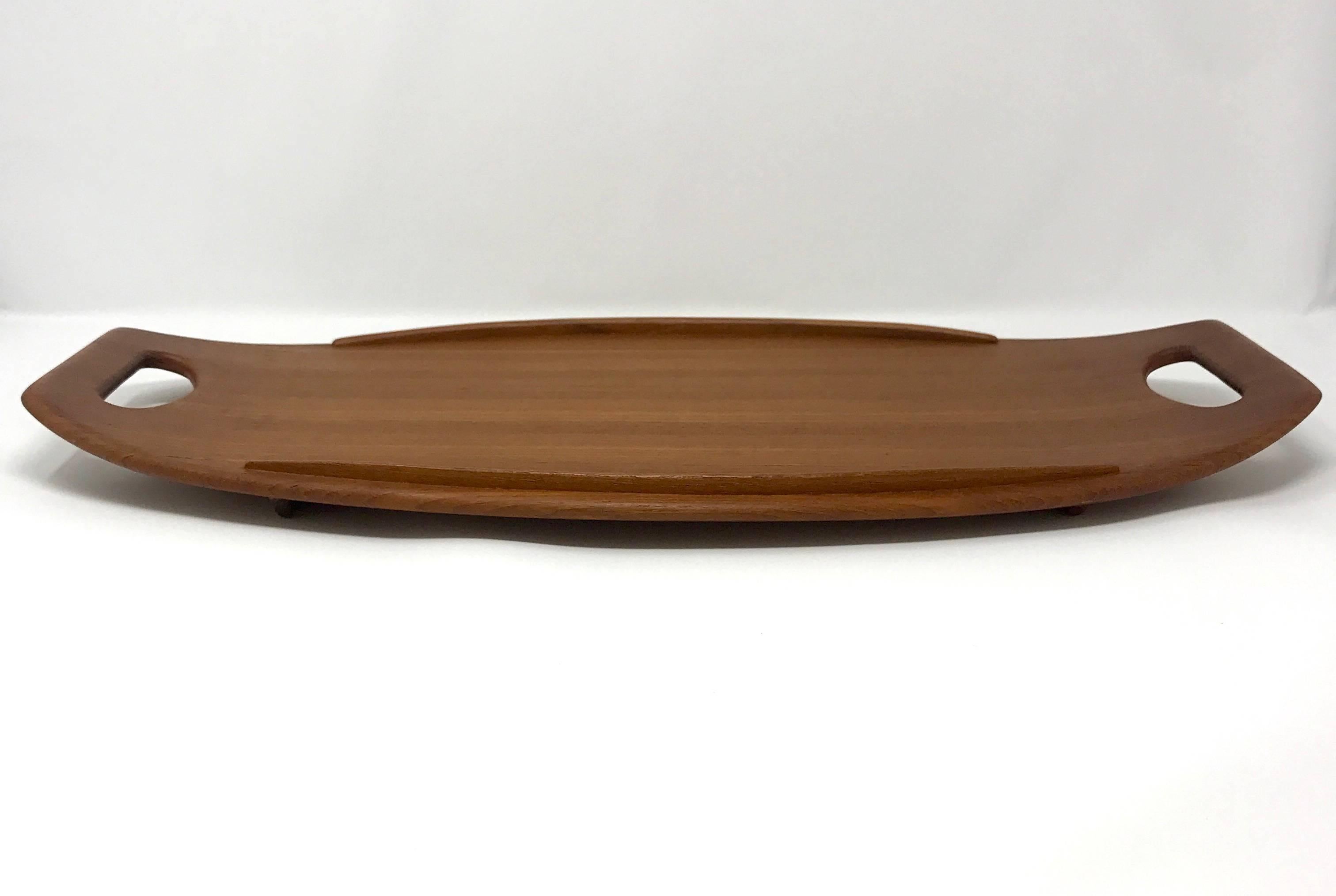 Dansk 801 Teak Serving Tray by Jens Quistgaard In Excellent Condition For Sale In Sacramento, CA