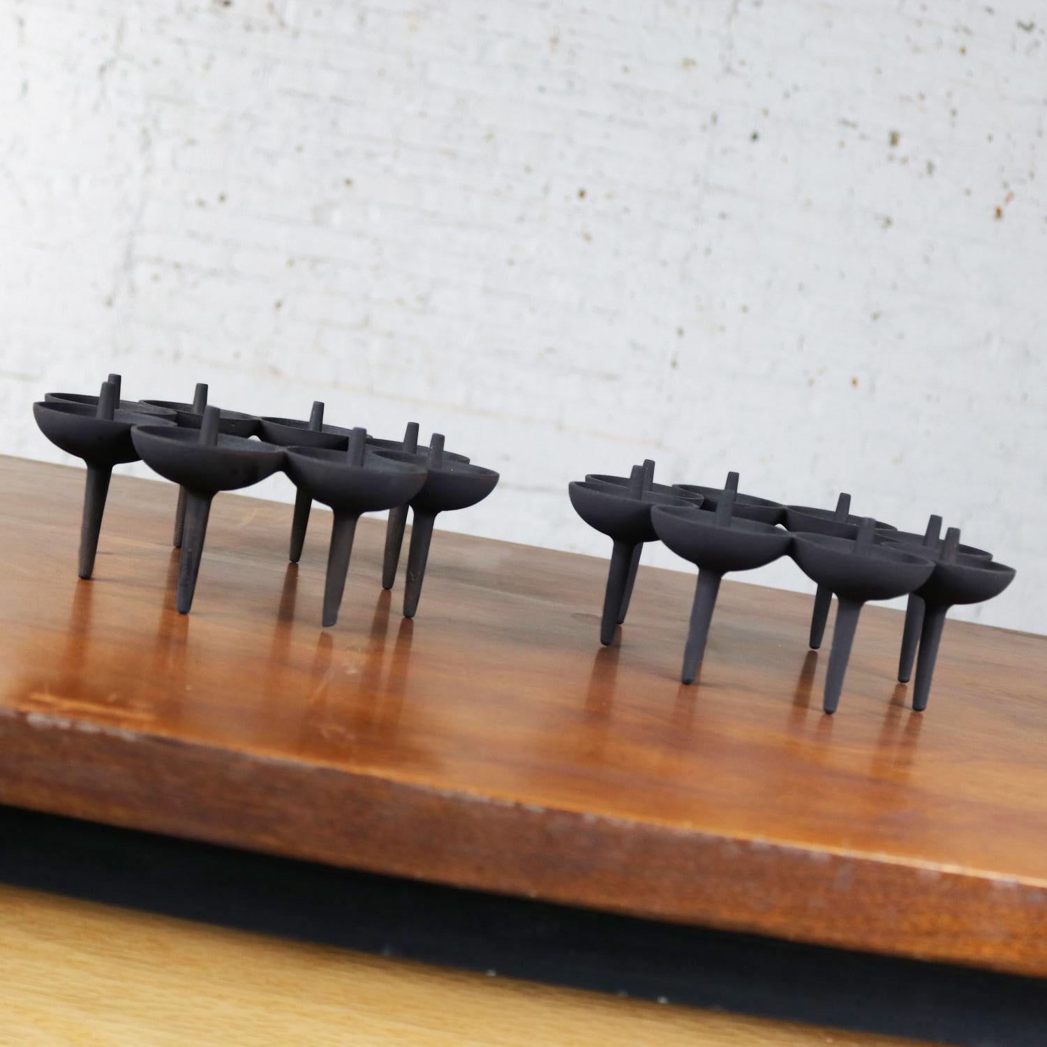 American Dansk Black Iron Design with Light Series Candleholders by Borje Rajalin