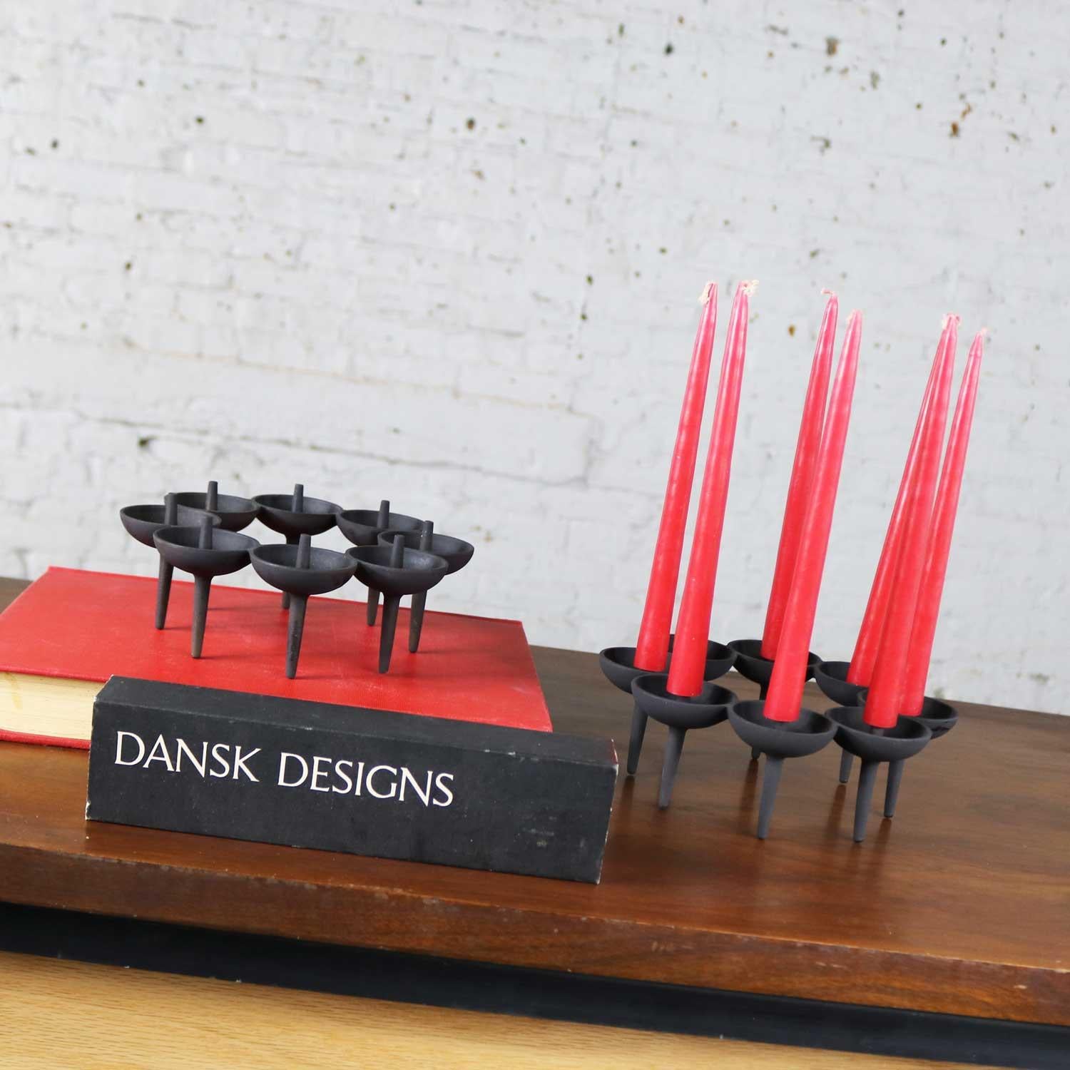 Mid-20th Century Dansk Black Iron Design with Light Series Candleholders by Borje Rajalin