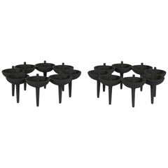 Retro Dansk Black Iron Design with Light Series Candleholders by Borje Rajalin