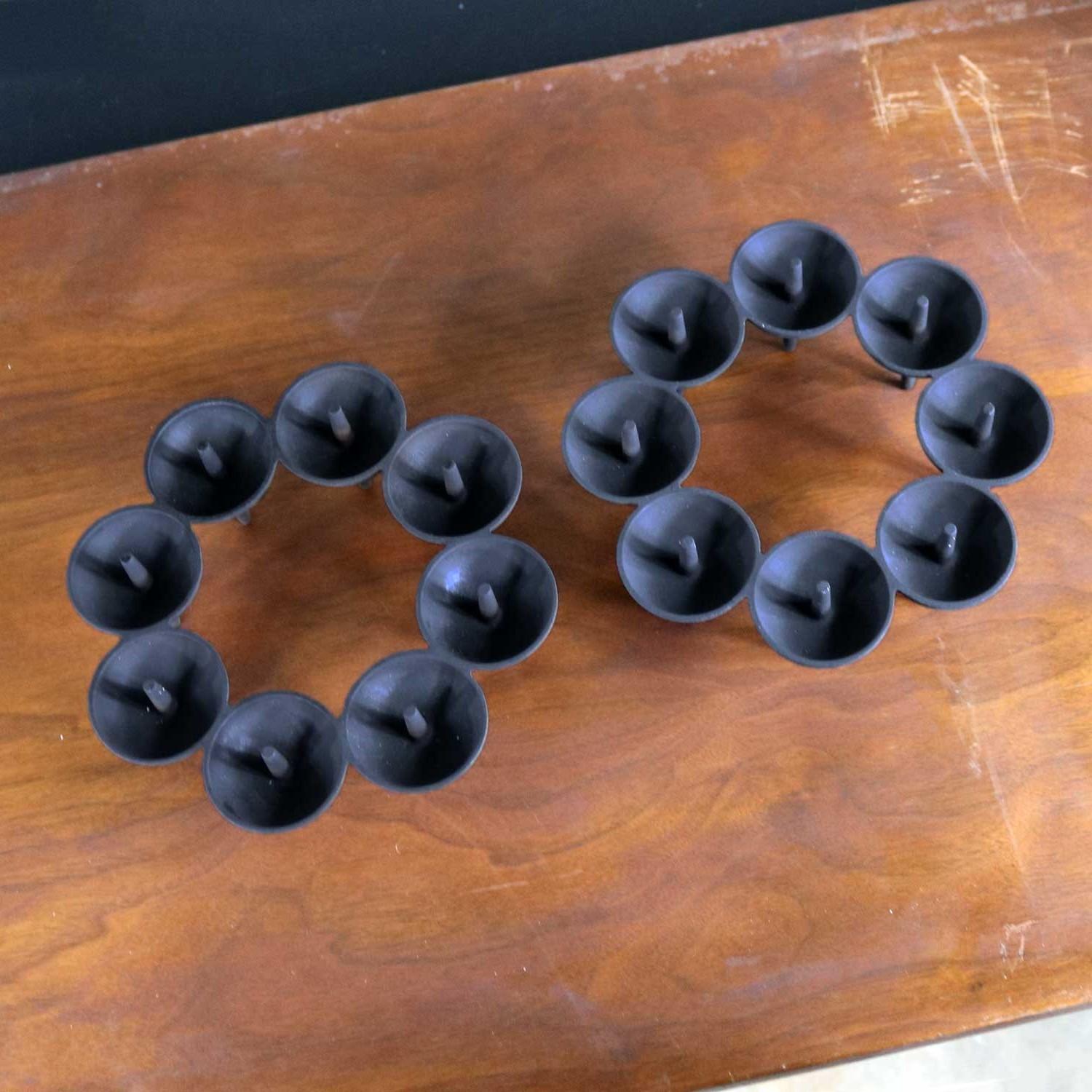 Dansk Black Iron Design with Light Series Candleholders, Borje Rajalin Two Pair 2