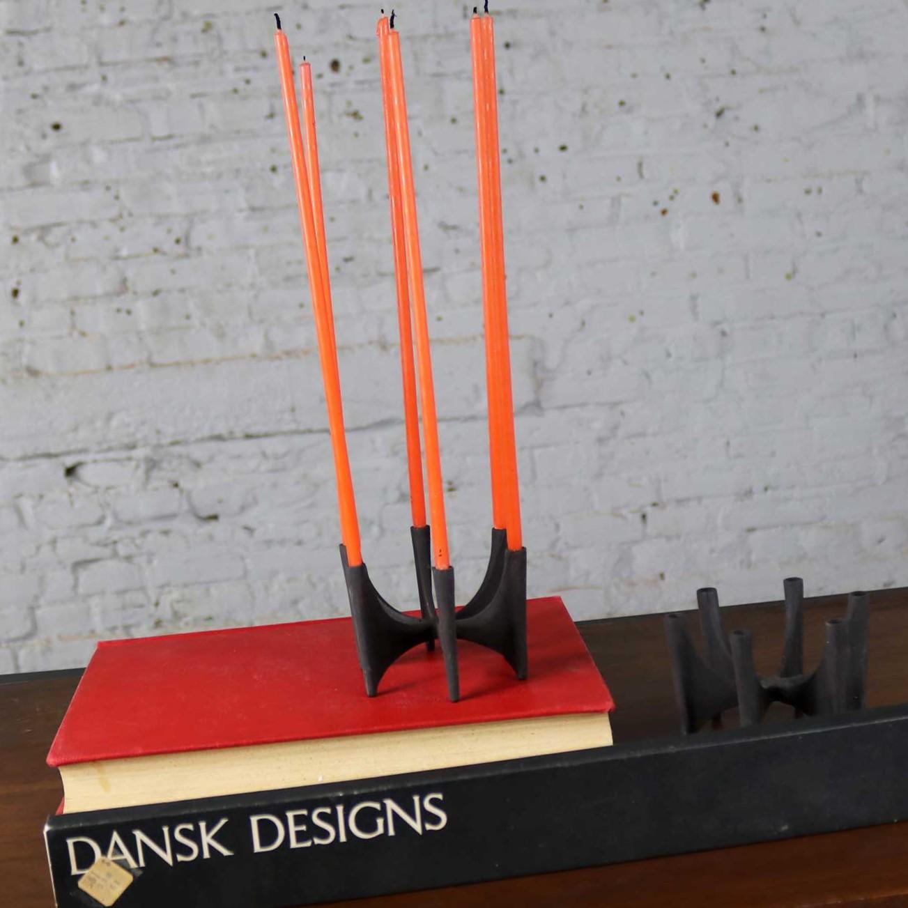 Dansk Black Iron Design with Light Series Candleholders, Borje Rajalin Two Pair 3