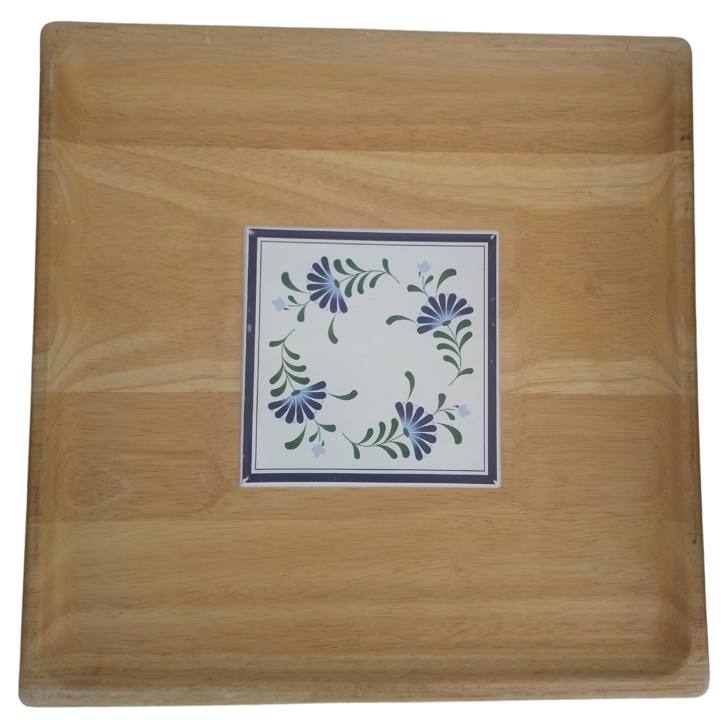 Dansk Butcher Block with Tile Inset