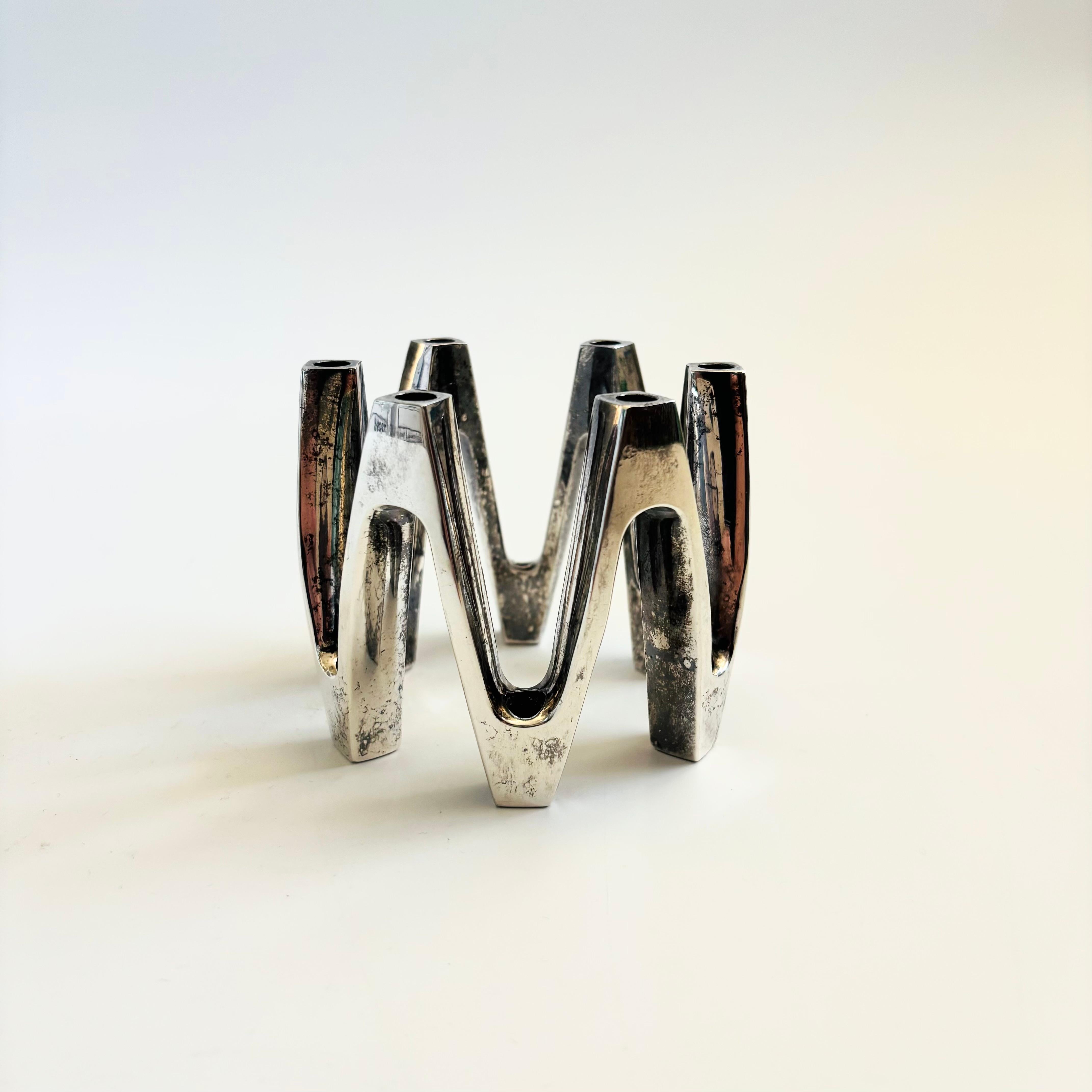 Mid-Century Modern Bougeoir Dansk Crown plaqué argent par Jens Quistgaard en vente