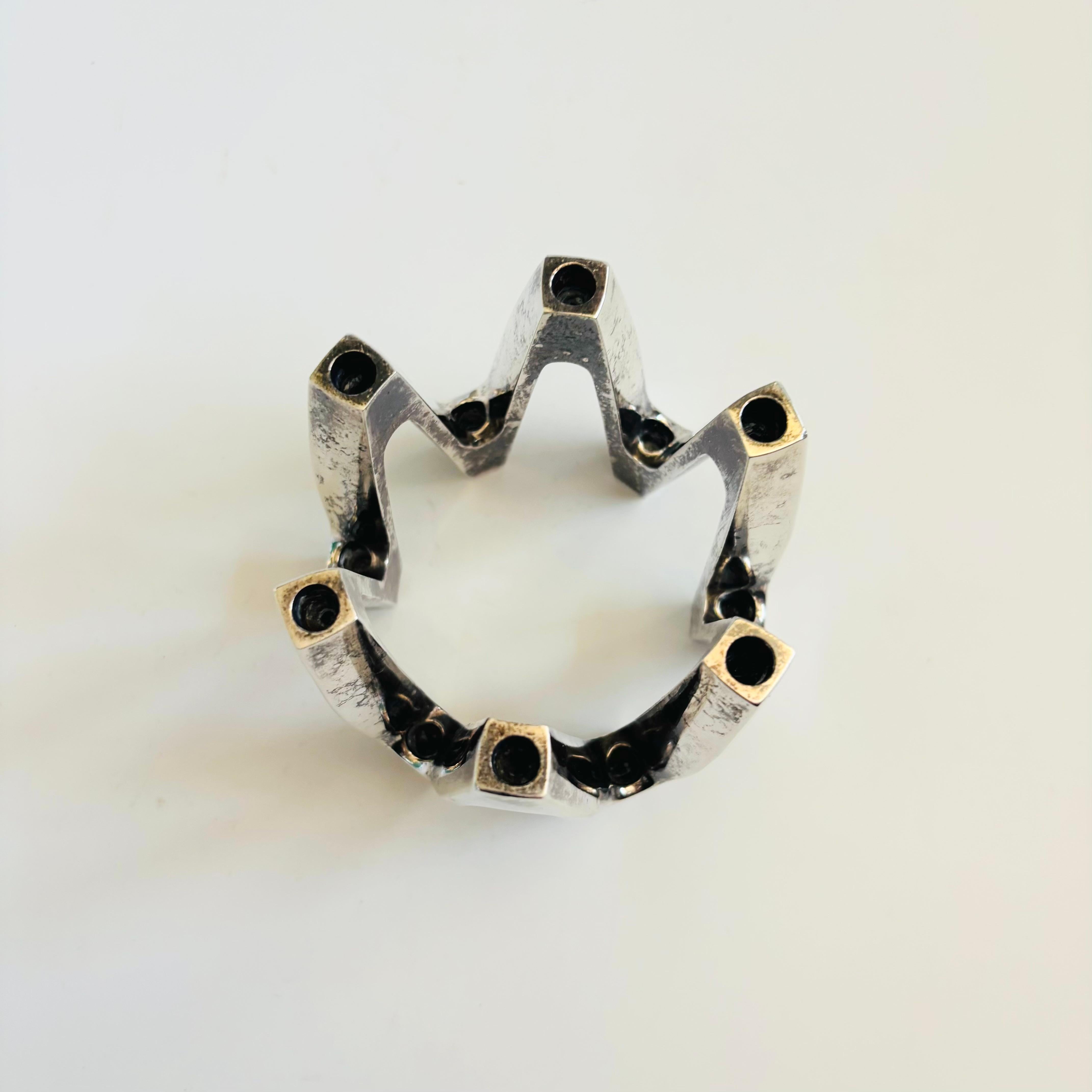 Japonais Bougeoir Dansk Crown plaqué argent par Jens Quistgaard en vente