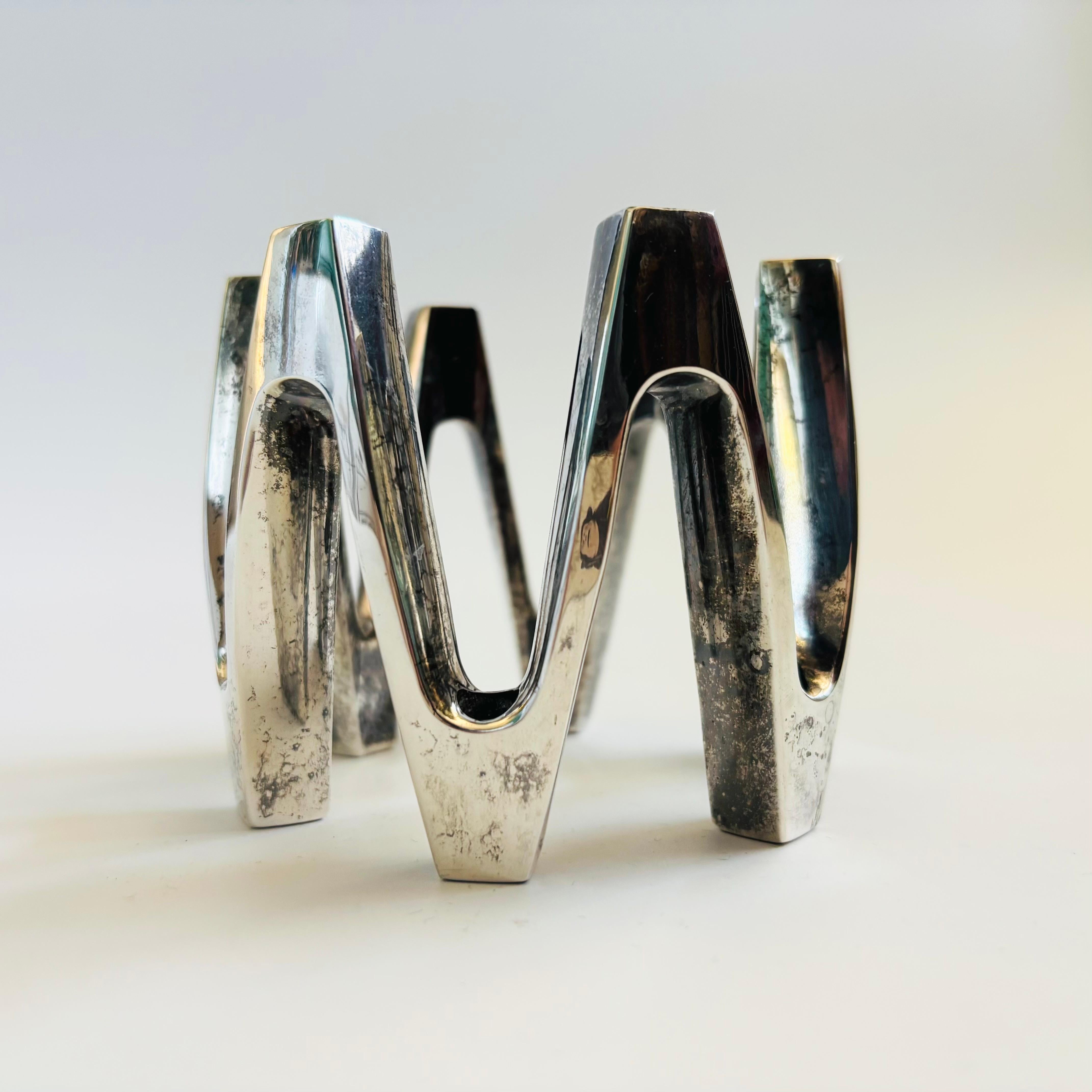 20ième siècle Bougeoir Dansk Crown plaqué argent par Jens Quistgaard en vente