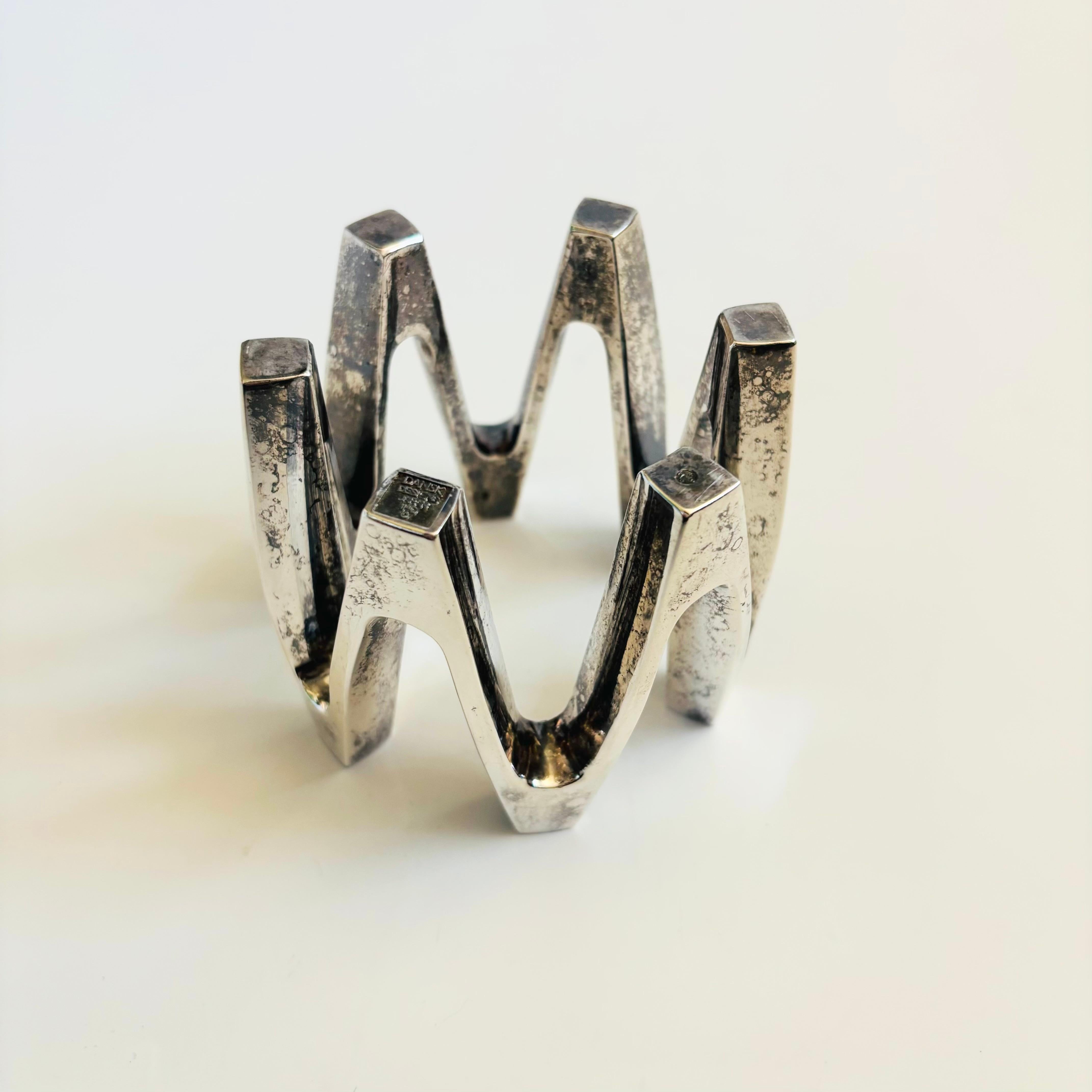 Métal Bougeoir Dansk Crown plaqué argent par Jens Quistgaard en vente