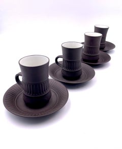Dansk Design Set of 4 Espresso / Coffee Cups & Saucers by Quistgaard