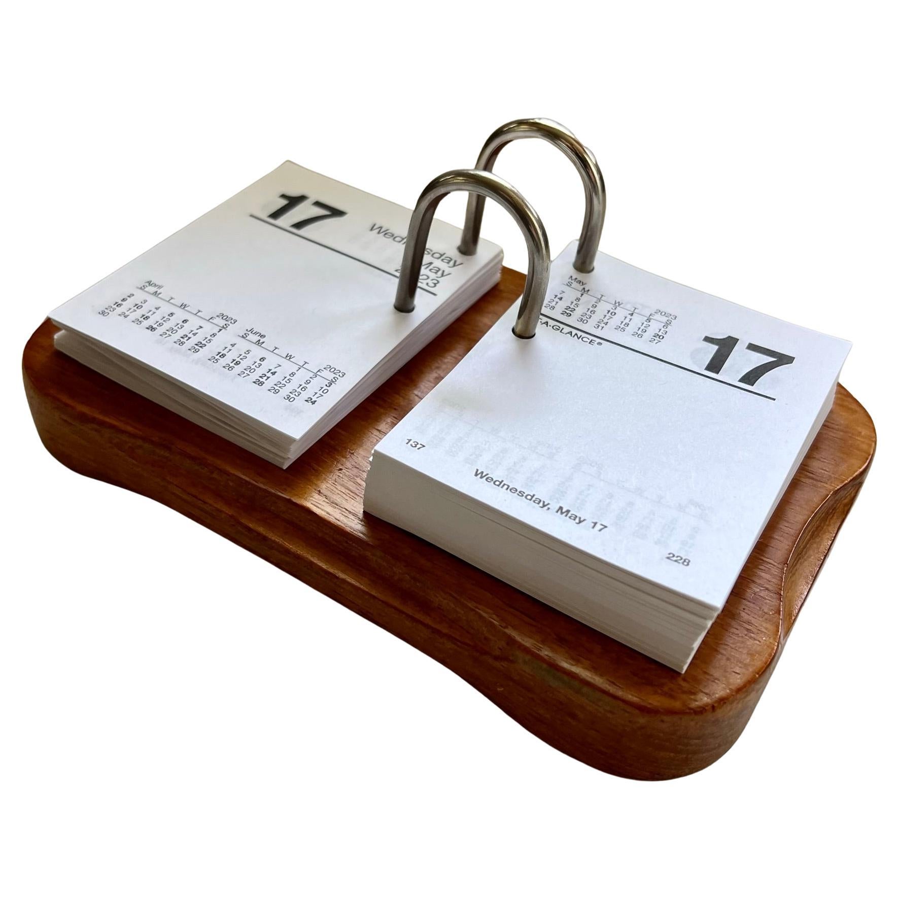 Dansk Design Teak Wood Flip Calendar For Sale at 1stDibs