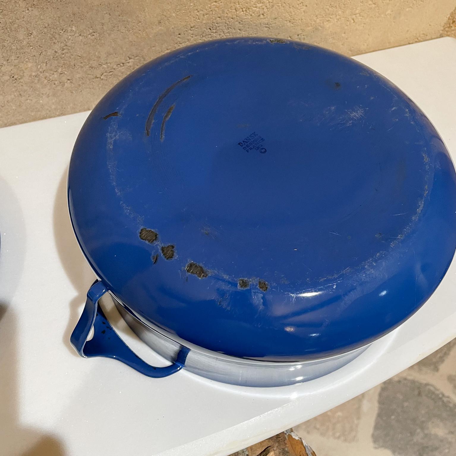 Dansk Designs Blue Enamelware Casserole Pot with Trivet Top IHQ France 2