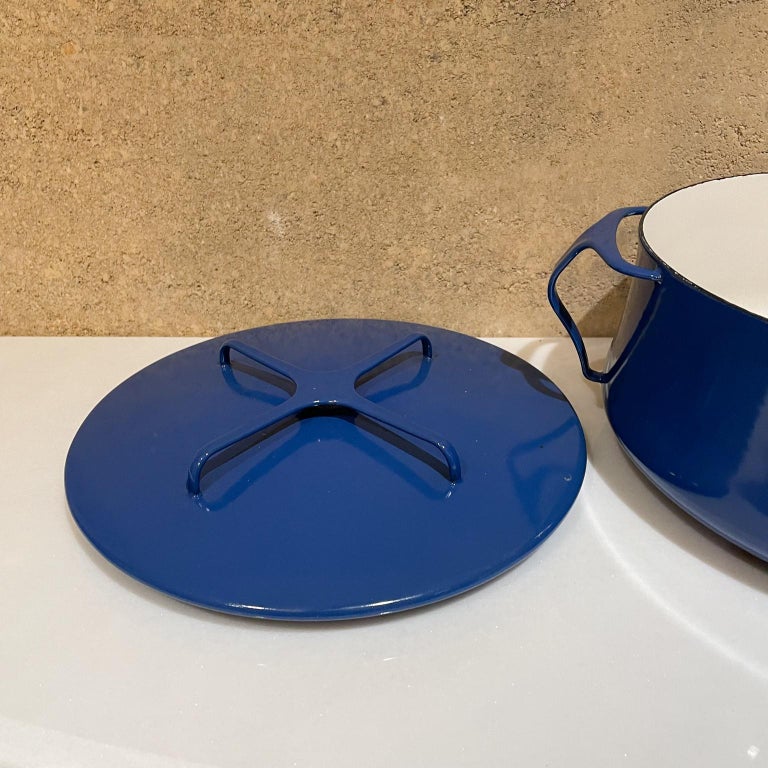 Dansk Designs Blue Enamelware Casserole Pot with Trivet Top IHQ France