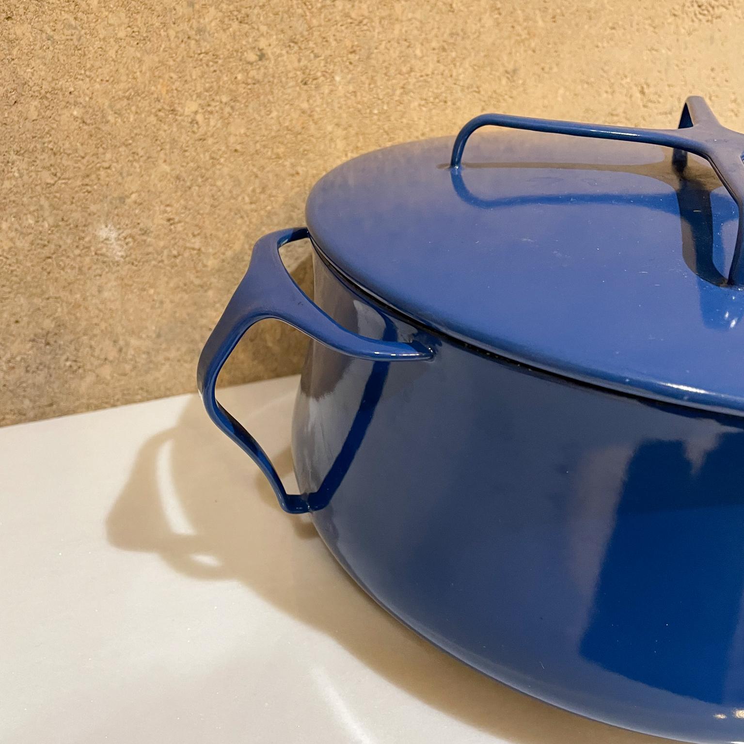 French Dansk Designs Blue Enamelware Casserole Pot with Trivet Top IHQ France
