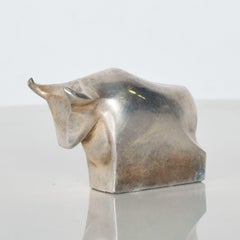 Dansk Designs Bull Paperweight Silver Midcentury Danish Modern Toro