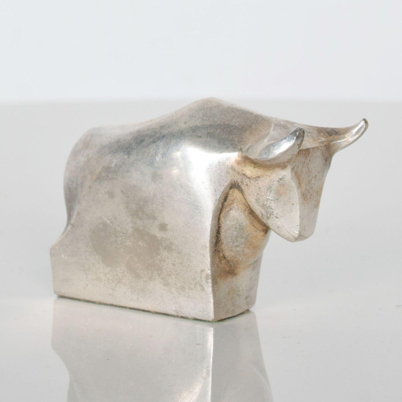 Japanese Dansk Designs Bull Paperweight Silver Midcentury Danish Modern Toro