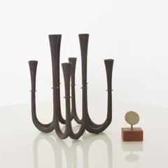 Dansk Designs Denmark Cast Iron Crown Candelabra by Jens Quistgaard