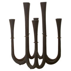 Dansk Designs Denmark Cast Iron Crown Candelabra by Jens Quistgaard