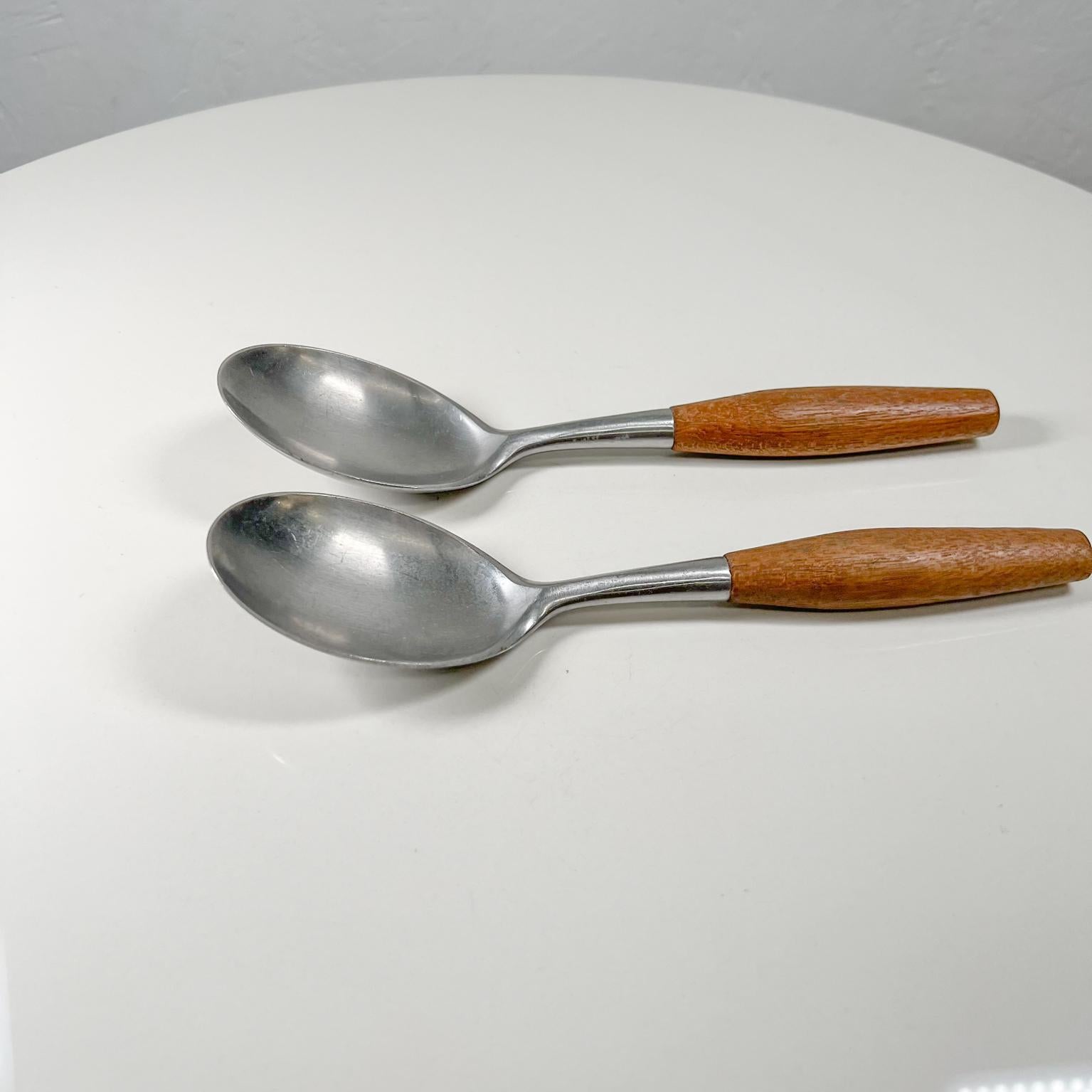 1954 Dansk Germany Fjord Large Spoon Set Teakwood & Stainless Jens Quistgaard 1
