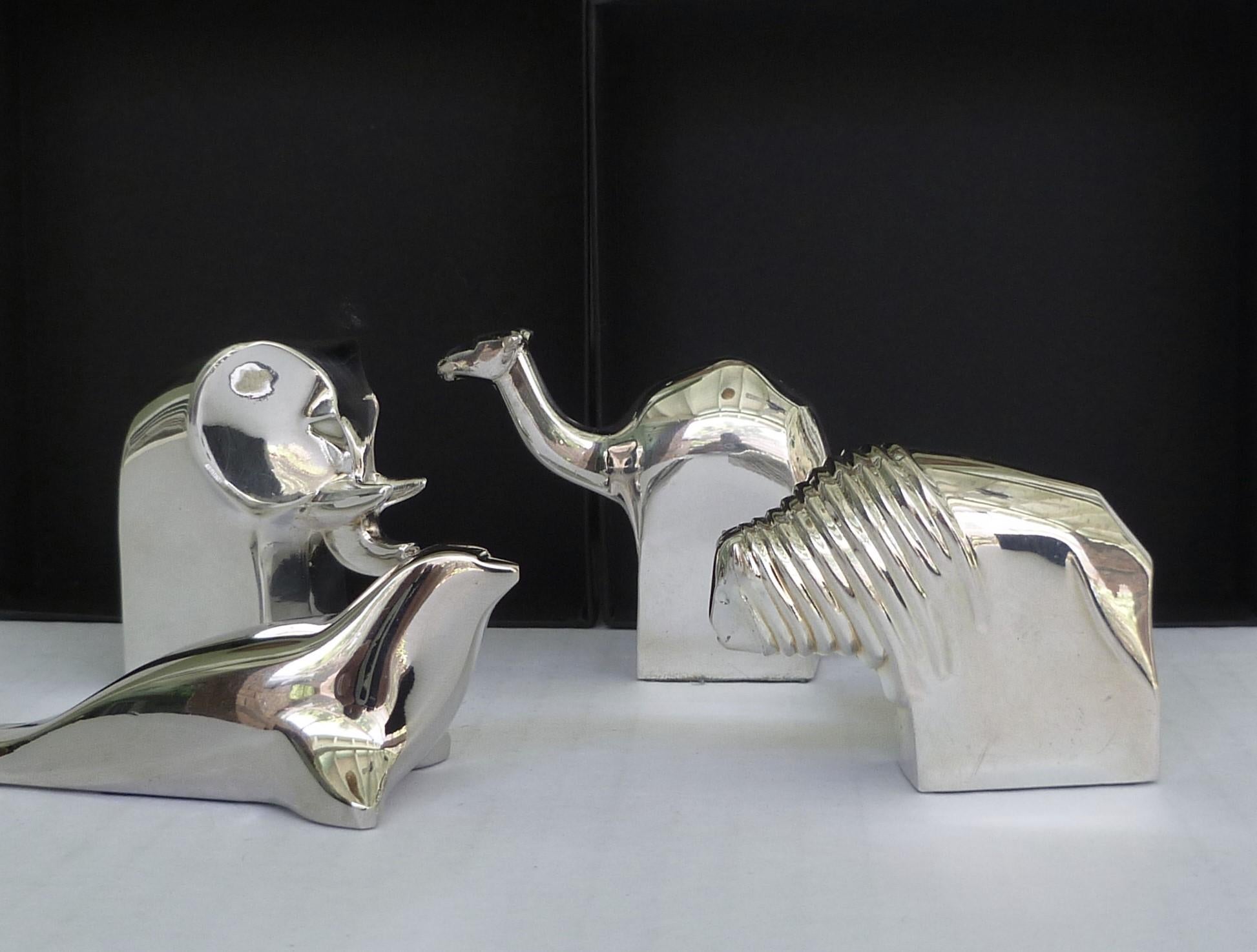 Dansk Designs Grouping Silver Plated Animal Paperweights by Gunnar Cyren, 1970s 4