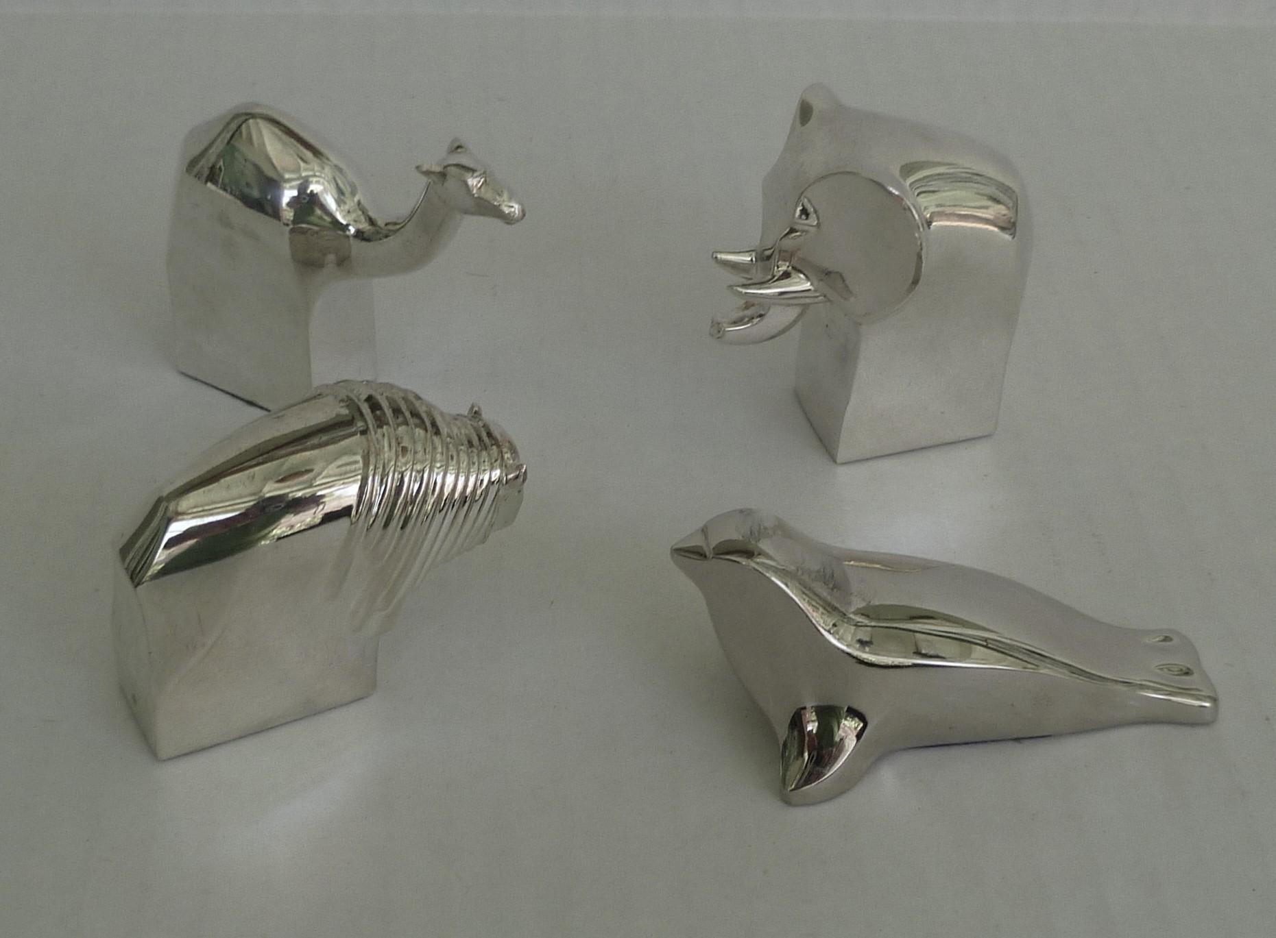 Dansk Designs Grouping Silver Plated Animal Paperweights by Gunnar Cyren, 1970s 5