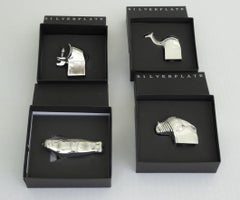 Dansk Designs Grouping Silver Plated Animal Paperweights by Gunnar Cyren, 1970s