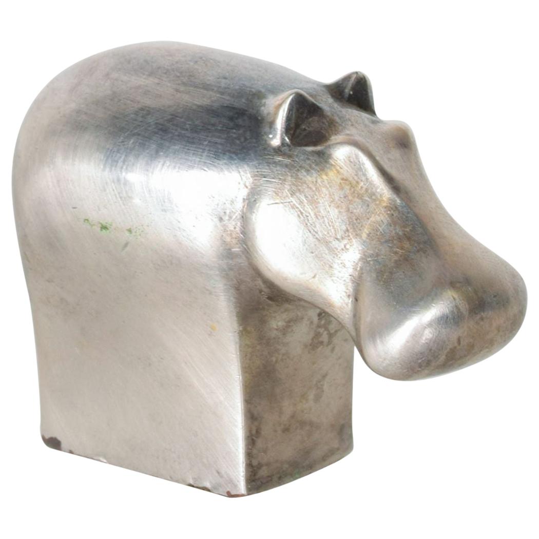 Dansk Designs Hippo Paperweight Silver Mid Century Danish Modern