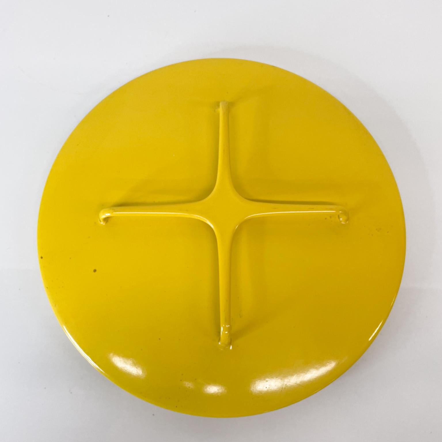 Mid-Century Modern Dansk Designs Yellow Enamelware Casserole Cover Lid Trivet Top IHQ France 1960s