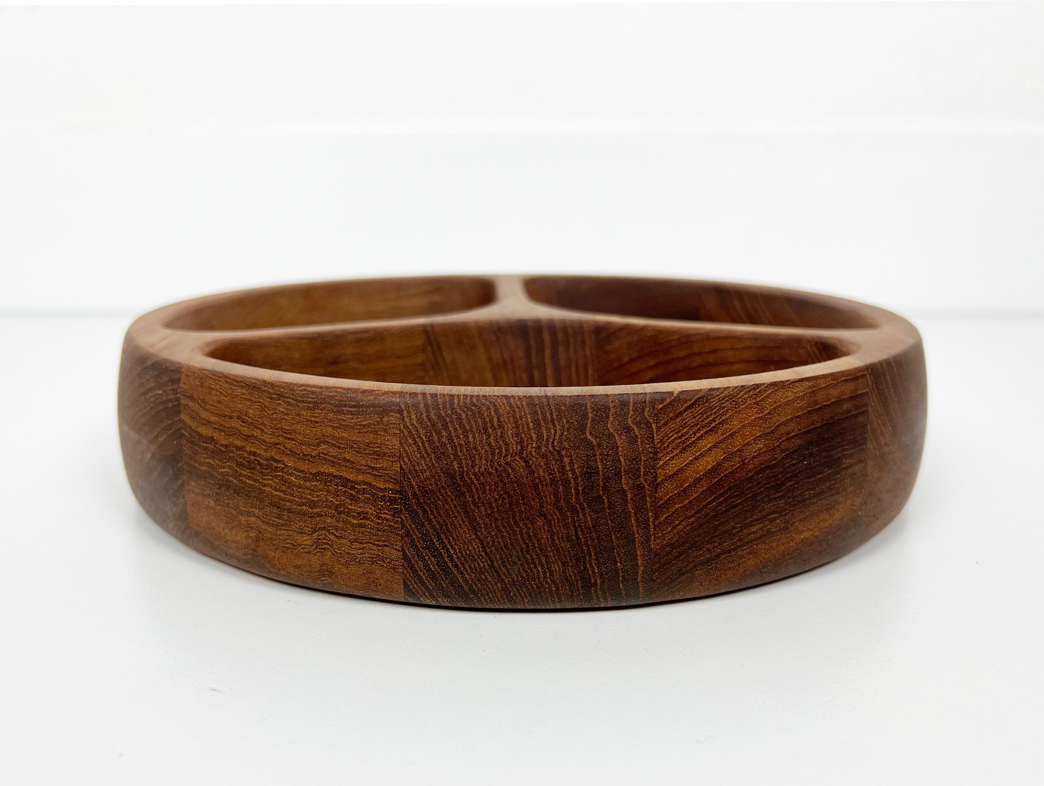 Scandinavian Modern Dansk Divided Teak Bowl For Sale