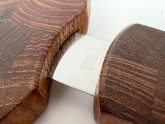 Tavola da portata a forma di lecca-lecca in teak Dansk con coltello incorporato