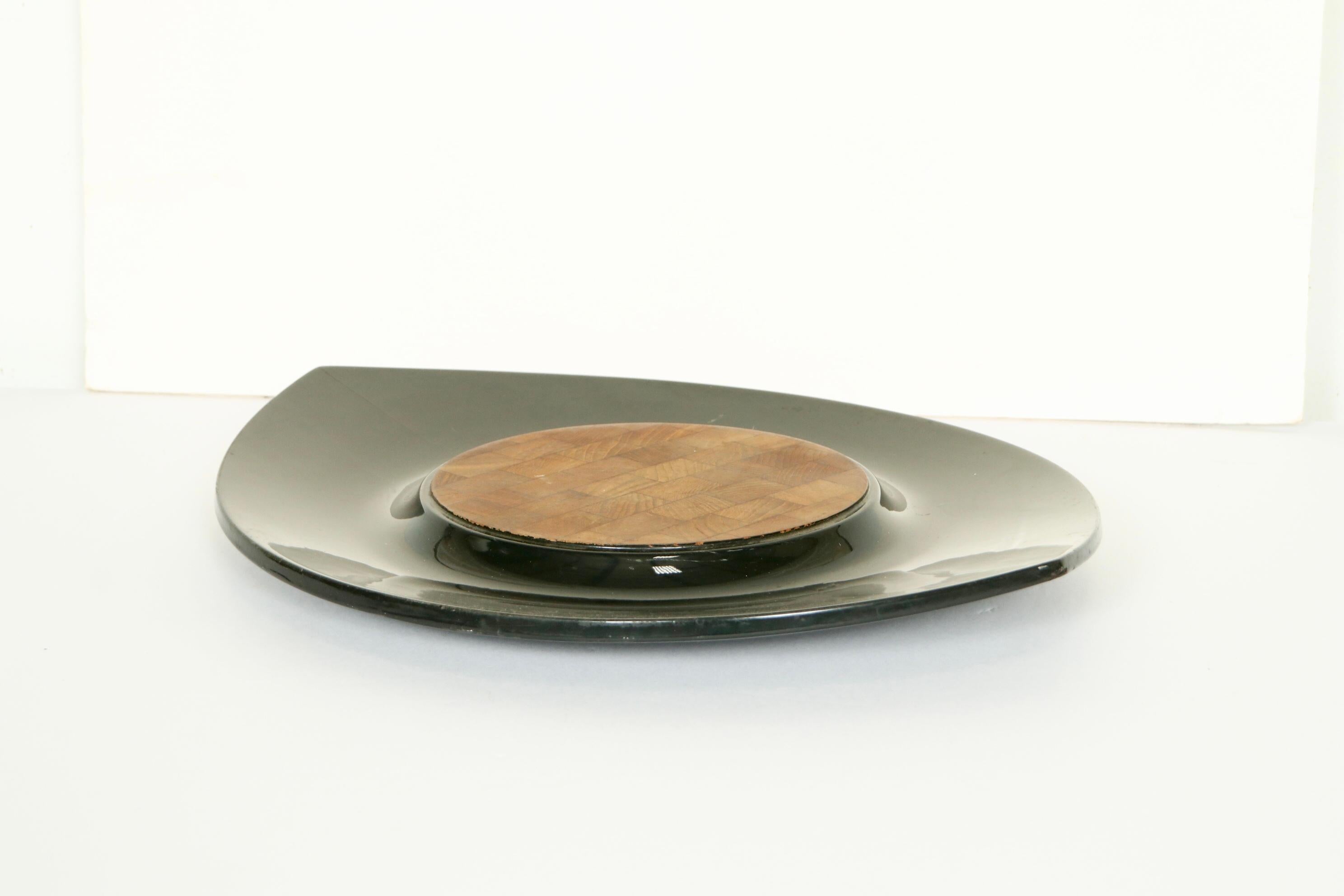 Mid-Century moderno Vassoio Dansk Festivaal in lacca nera in vendita