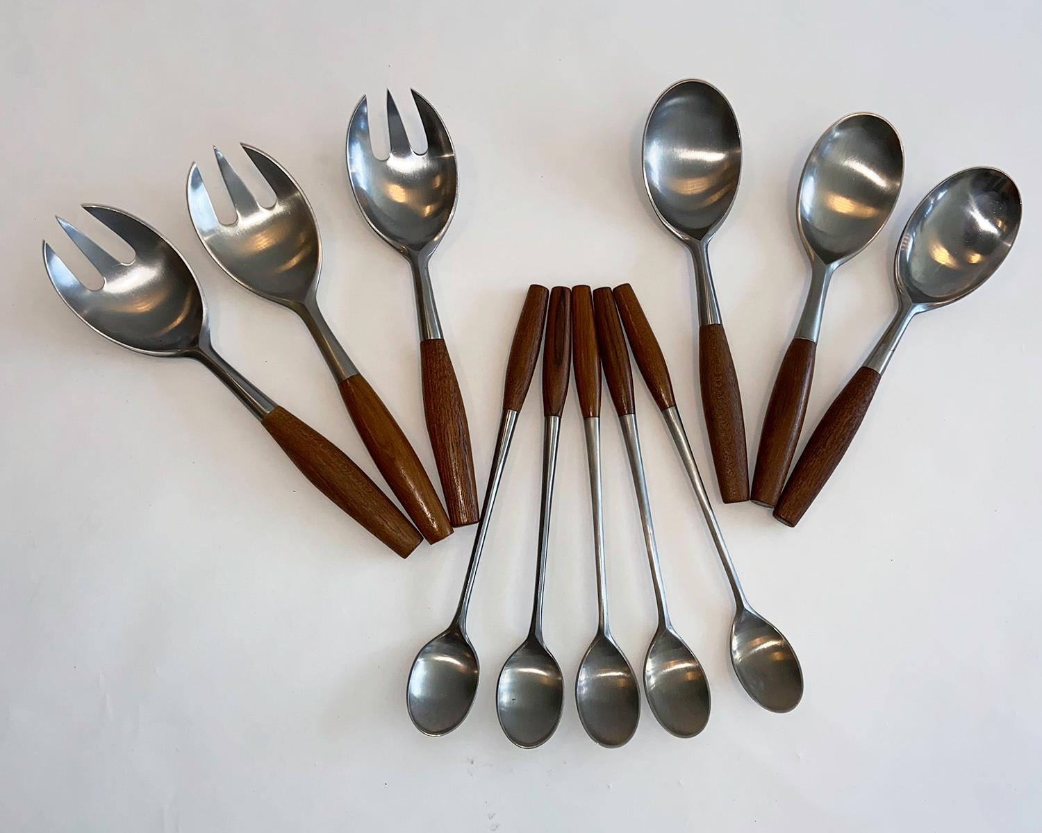 Mid-Century Modern Dansk Fjord Flatware 119 Pieces Service for 15 Danish Modern Jens Quistgaard