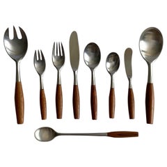 Retro Dansk Fjord Flatware 119 Pieces Service for 15 Danish Modern Jens Quistgaard