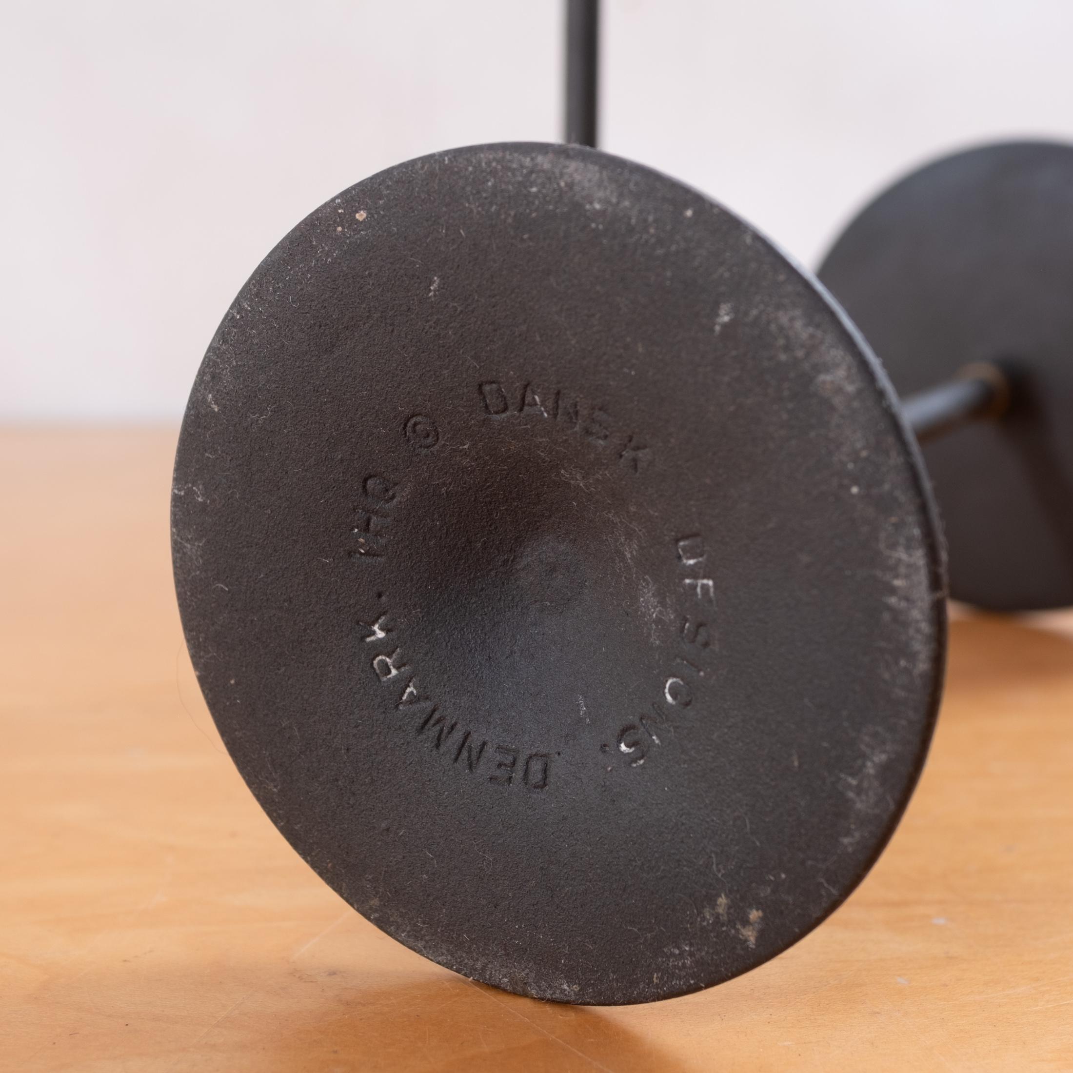 Metà XX secolo Portacandele Dansk in ferro e ottone di Jens Quistgaard in vendita