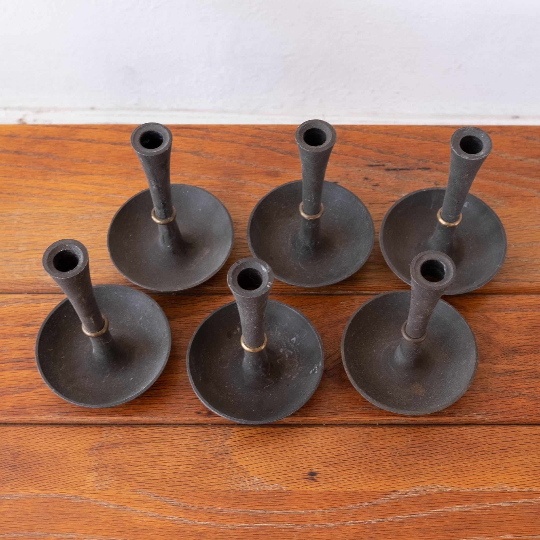 Dansk Iron and Brass Candle Holders by Jens Quistgaard 3