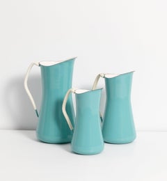 Dansk Kobenstyle IHQ Turquoise/Teal 3 Pitcher Set by Jens Quistgaard 1956