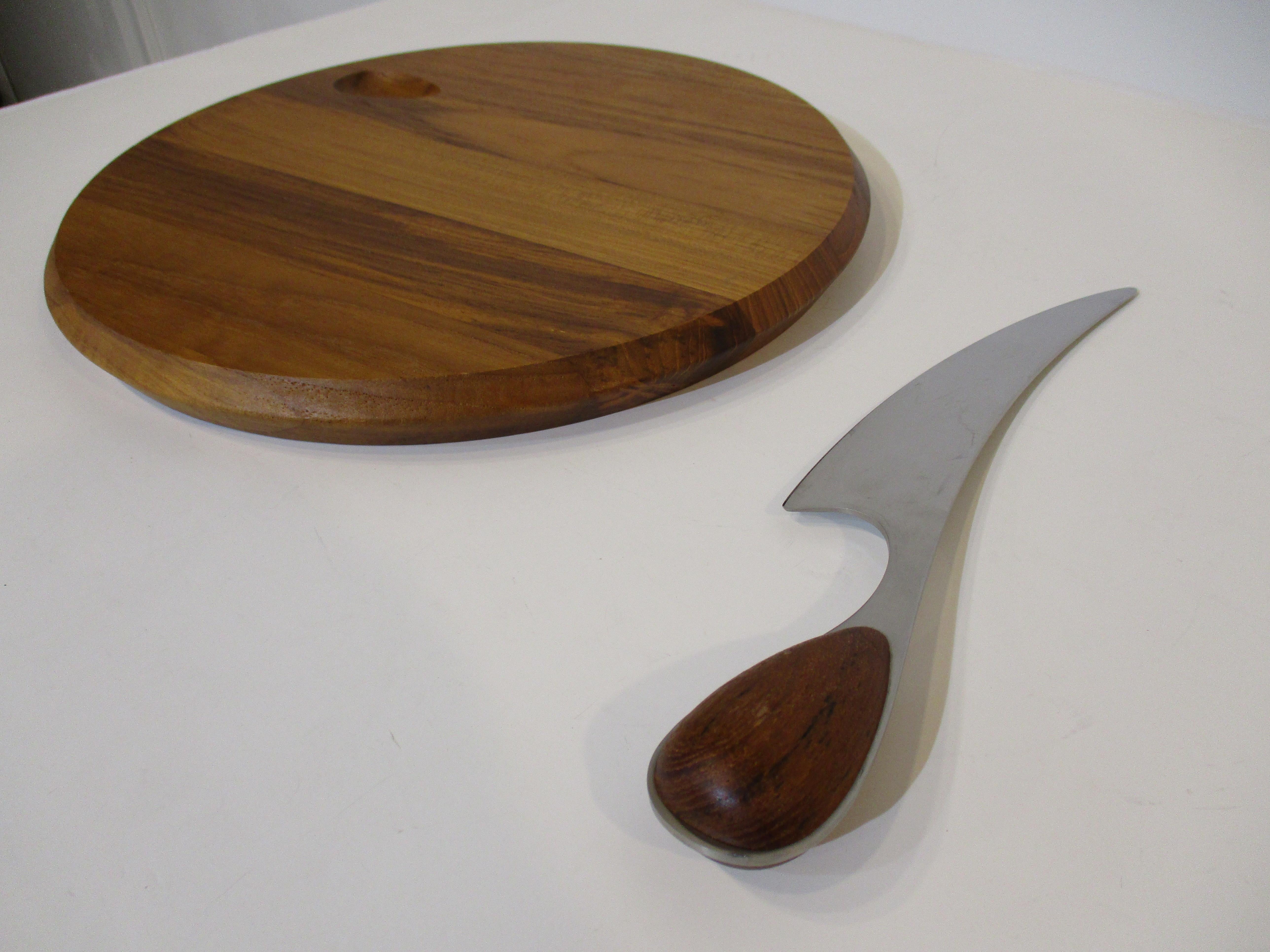 dansk cheese board with knife