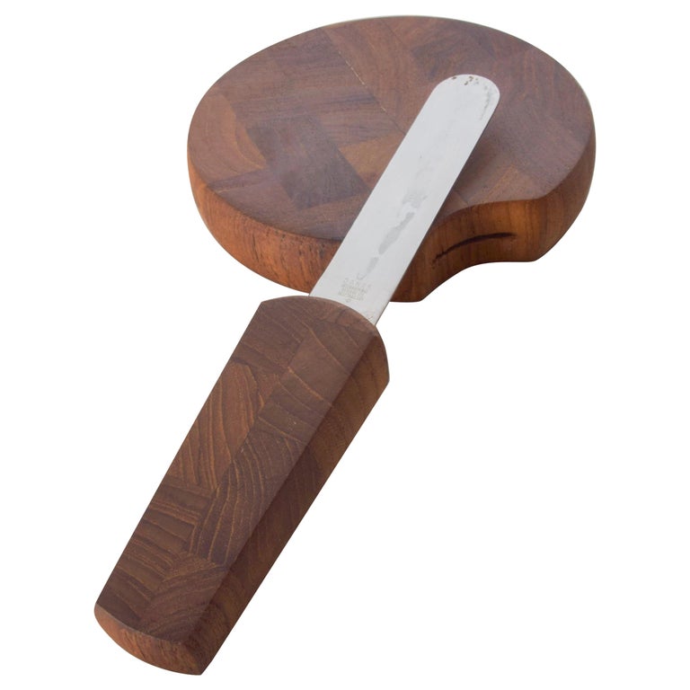 1960s DANSK Modern Jens Quistgaard Teak Cheese Cutting Board Built in